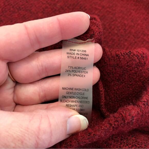 Soft Surroundings deep red slit collar tunic sweater size 1X - Picture 14 of 14